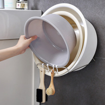 Washbasin rack Wall-mounted toilet washbasin bath basin Stainless steel non-perforated storage shelf Bathroom washbasin storage