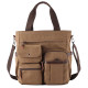 Canvas commuter handbag men's backpack work commuter briefcase multi-pocket crossbody bag multi-function computer bag