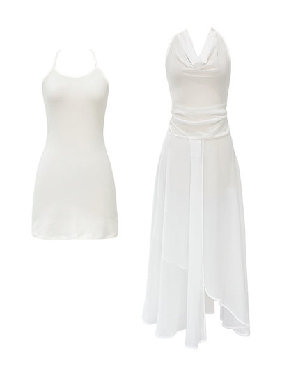 White Sleeveless Halter Neck Dress Women's Clothing 2026 New Summer Northwest Xinjiang Travel Vacation Long Dress