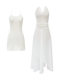 White Sleeveless Halter Neck Dress Women's Clothing 2026 New Summer Northwest Xinjiang Travel Vacation Long Dress