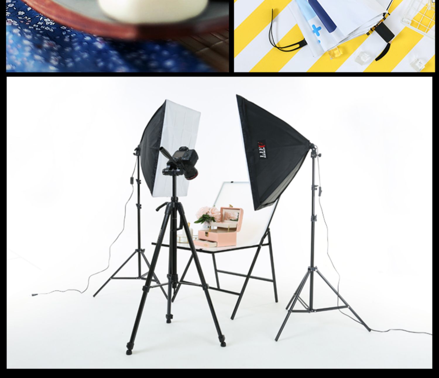 Lifei hộp đèn mềm bốn đèn nền tảng chụp nhỏ studio đặt đèn led hộp ánh sáng máy ảnh ảnh máy ảnh LED lấp đầy ánh sáng máy ảnh máy ảnh DSLR chiếu sáng bộ phim - Phụ kiện máy ảnh DSLR / đơn chan may chup hinh
