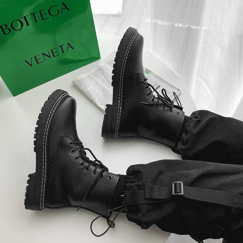 Martin Boots Man Summer Tooling Boots Summer Style High Silo Leather Boots Summer Inglent Wind Cotton Shoes Locomotive Retro Snowy Tide Shoes