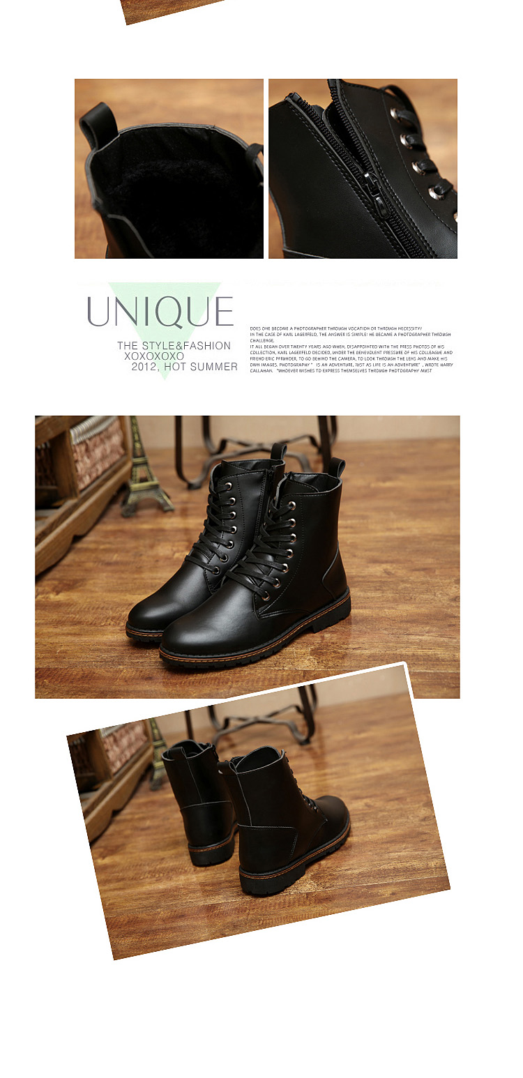 Boots - chaussures en PU RUNVAN ronde pour hiver - loisir - semelle caoutchouc - Ref 950606 Image 10