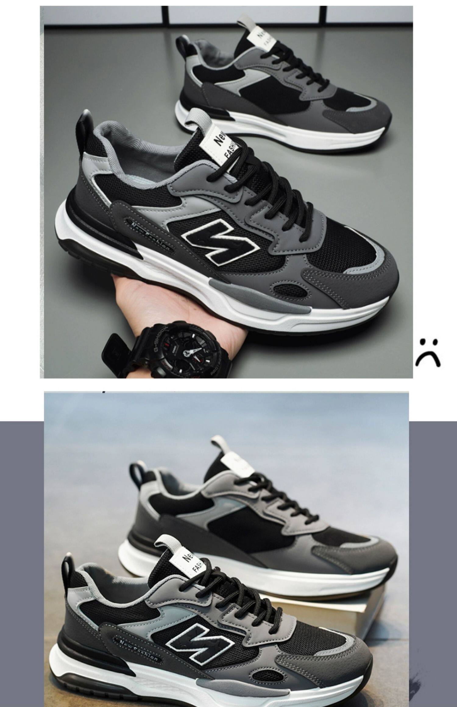 Папа обувь 男鞋2024新款春季透气网面防臭运动休闲跑步增高老爹潮牌劳保潮鞋