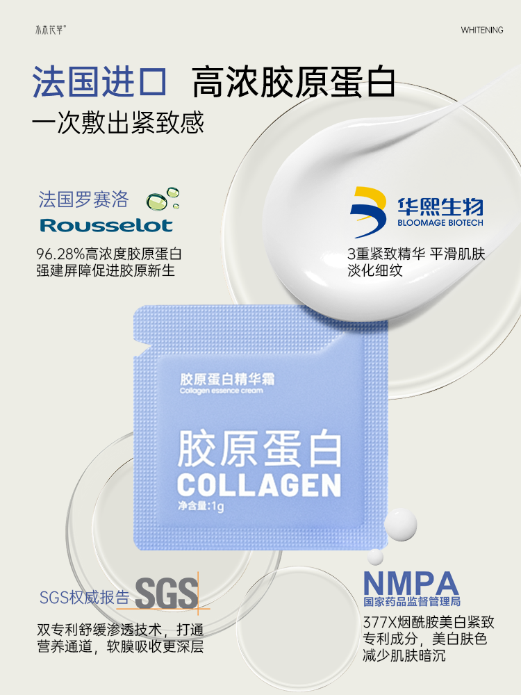 Collagen Soft Mask Gift Box Facial Mask, Hydrating, Whitening, Removing Yellowish Dullness, Firming, Lightening Lines, Anti-Wrinkle, Anti-Aging