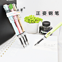 Zhengzi pen Primary school student third grade ink bag pen can suck ink a pen Student pen set practice pink pen Purple pen Yellow pen Blue pen