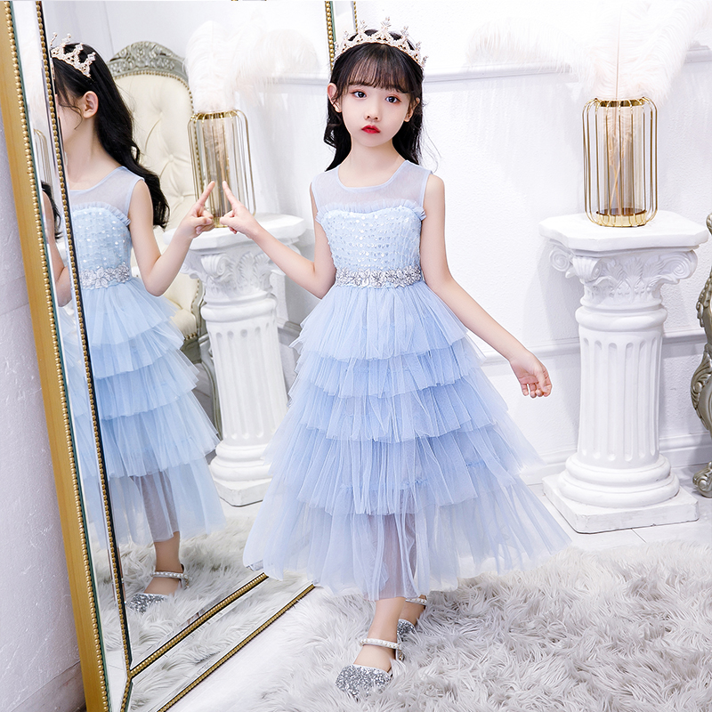 Girls dress in summer 2021 new little girl princess Yang Han edition cake skirt children's net red dress