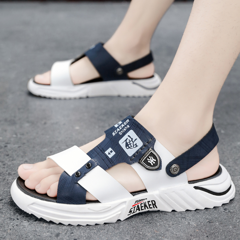 2022 New Summer Sandals Men's Non-slip Fashion Trends Soft-bottom Casual Home Outside of the car 100 Lap Breathable