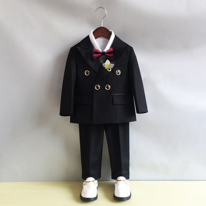 Flower Boy Gown Boy Suit Suit Black Children Casual Little West Suit Handsome Boy Host Acting Out The Tide