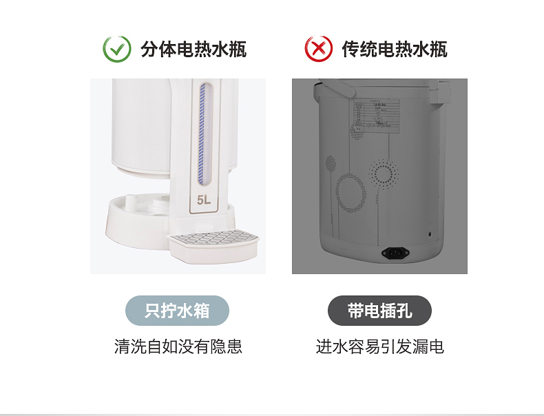 Bình điện nước nóng tự động cách nhiệt bình đun nước gia dụng tích hợp bình đun nước dung tích lớn 5L - ấm đun nước điện ấm siêu tốc alaska