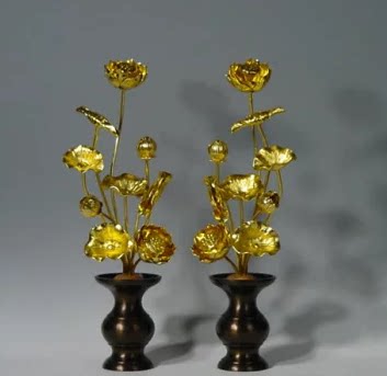 Japan's direct mail Miao Buddhist Buddhas Former supply Changflowers Dongmi Tang Miao Flower vase A set of real words Changflowers