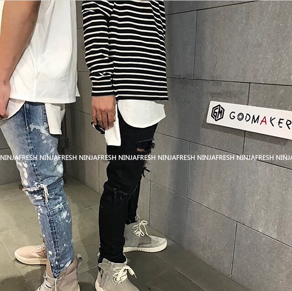 Đường phố cao cấp 17G mùa xuân và mùa hè đồng bằng khe dài sương mù bông kanye rắn màu cơ sở vest áo ghi lê