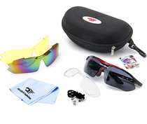 Three sets of lenses Riding Glasses Bike Myopia glasses outdoor sports windproof three-piece glasses PC