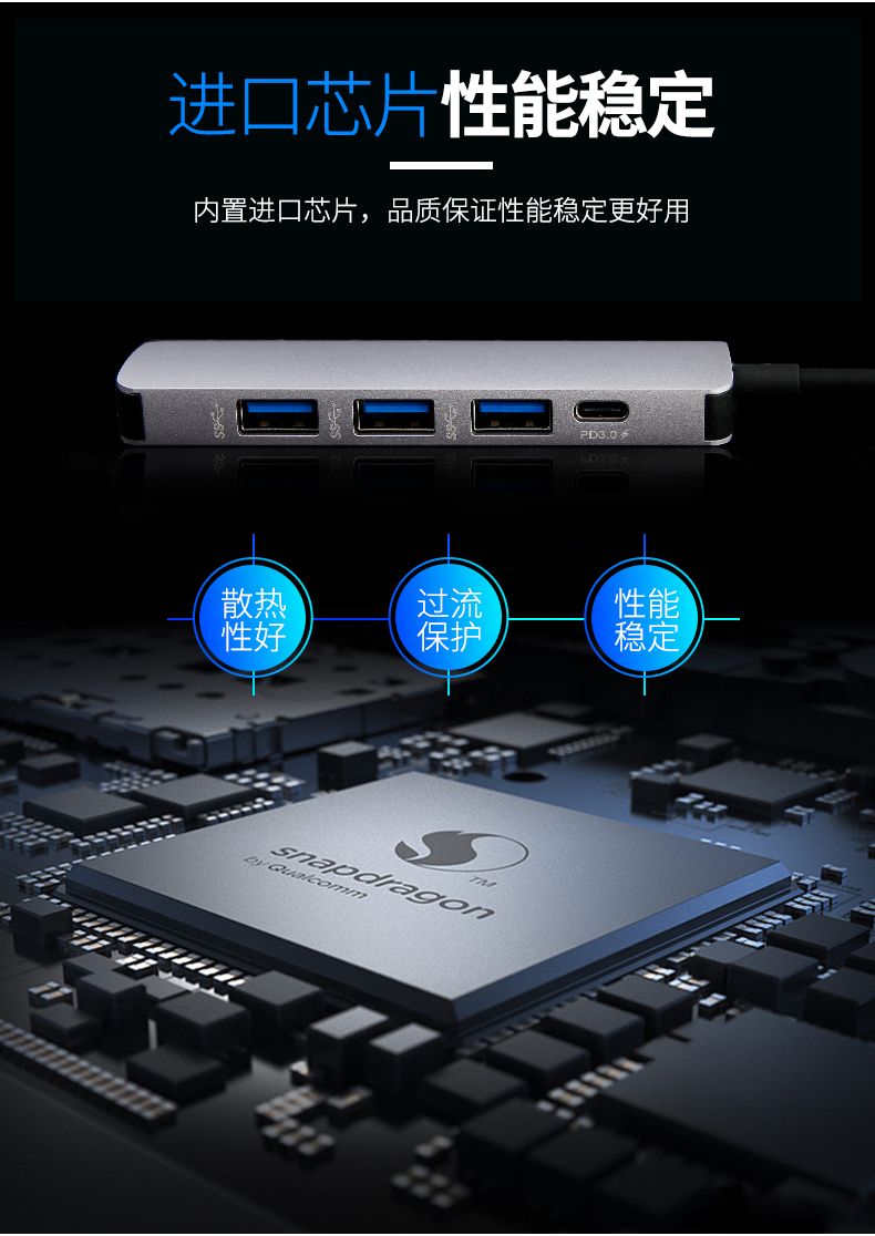 Type-C 3USB sét bến bộ chuyển đổi bề mặt book2 Microsoft Apple phụ kiện máy tính xách tay HDMI Converter Mac pro Huawei mở rộng bến kê VGA - USB Aaccessories quạt cầm tay miniso