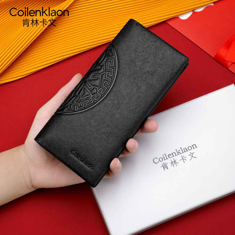 Coilenklaon Genuine Leather Long Men's Wallet Business Cowhide Wallet High-End Authentic Horizontal Wallet Card Holder Coilenklaon Genuine Leather Long Men's Wallet Business Cowhide Wallet High-End Authentic Horizontal Wallet Card Holder