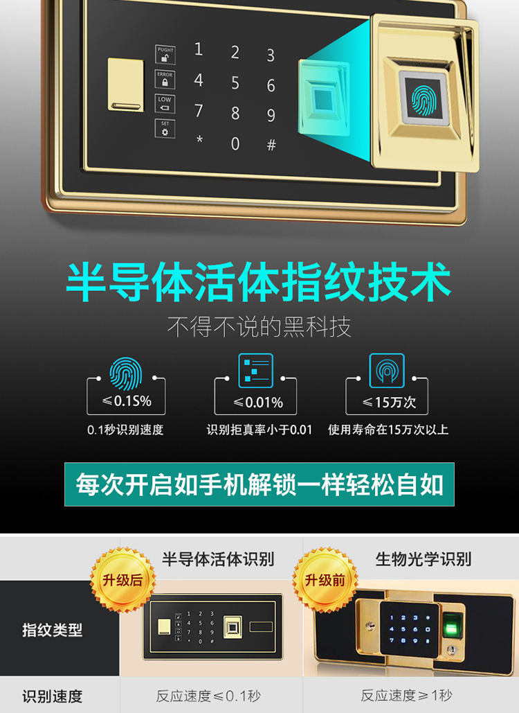 Tiger safe 3C được chứng nhận wifi thông minh hộp an toàn nhỏ 45cm hộ gia đình nhỏ vào tường bảo mật