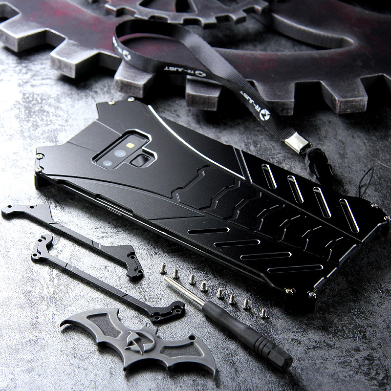 R-Just Batman Shockproof Aluminum Shell Metal Case with Custom Batarang Stent for Samsung Galaxy Note 9