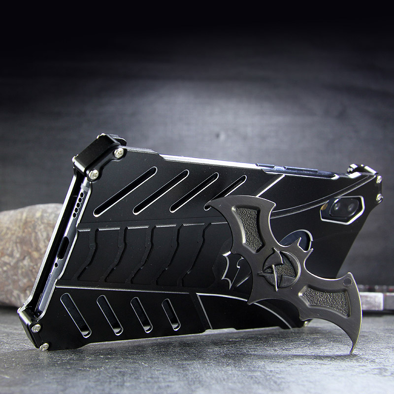 R-Just Batman Shockproof Aluminum Shell Metal Case with Custom Batarang Stent for vivo NEX S & vivo NEX A