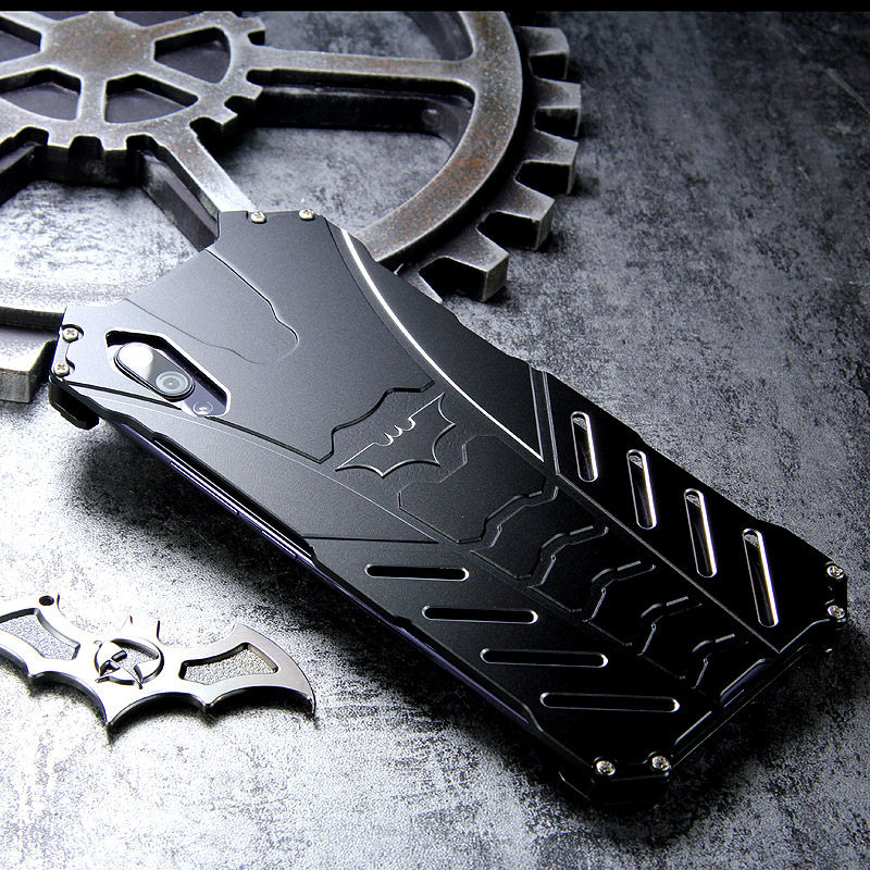 R-Just Batman Shockproof Aluminum Shell Metal Case with Custom Batarang Stent for vivo X23