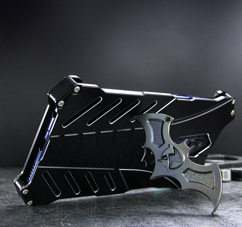 R-Just Batman Shockproof Aluminum Shell Metal Case with Custom Batarang Stent for OPPO R17 Pro & OPPO R17