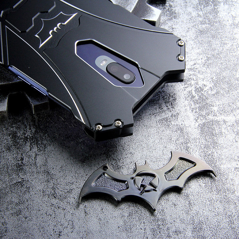 R-Just Batman Shockproof Aluminum Shell Metal Case with Custom Batarang Stent for OPPO R17 Pro & OPPO R17
