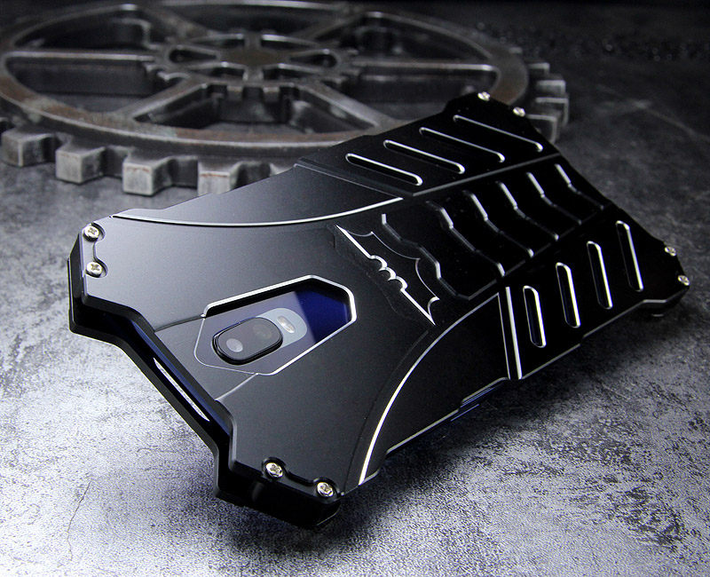 R-Just Batman Shockproof Aluminum Shell Metal Case with Custom Batarang Stent for OPPO R17 Pro & OPPO R17