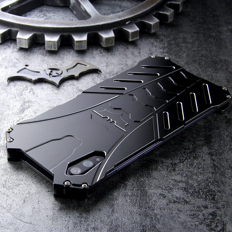 R-Just Batman Shockproof Aluminum Shell Metal Case with Custom Batarang Stent for vivo X23