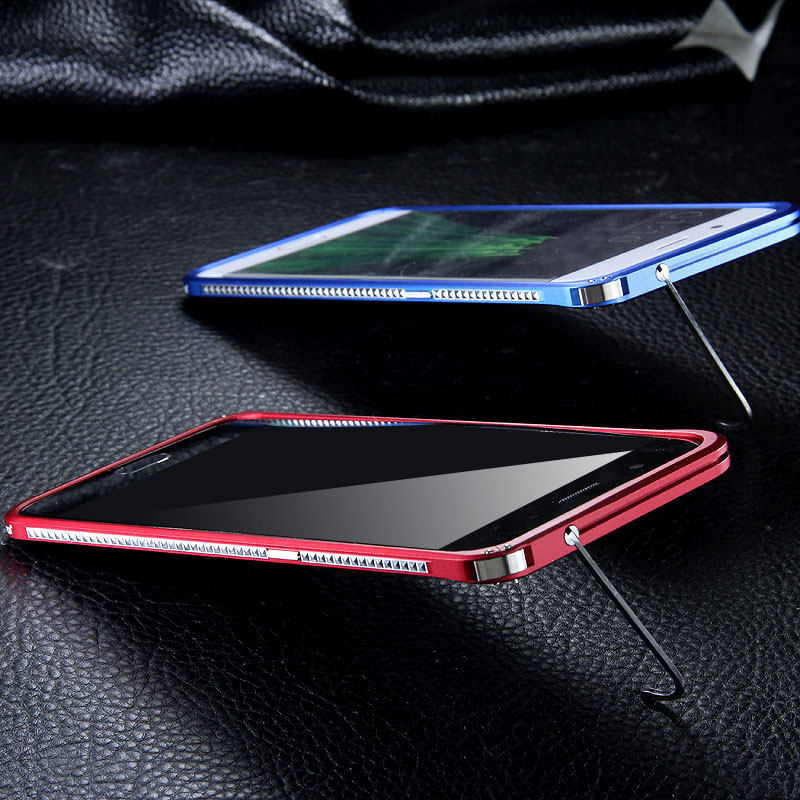iMatch Slim Light Aluminum Metal Shockproof Bumper Case with Kickstand for OPPO R11 & OPPO R11 Plus
