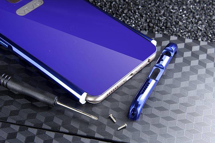 iy Rainbow Super Drop-proof Aluminum Metal Bumper Dazzle PC Back Cover Case for vivo X20