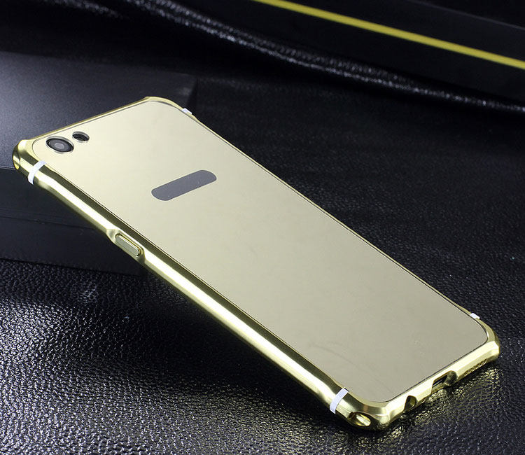 iy Rainbow Aluminum Metal Bumper Dazzle PC Back Cover Case for OPPO R9s & OPPO R9s Plus