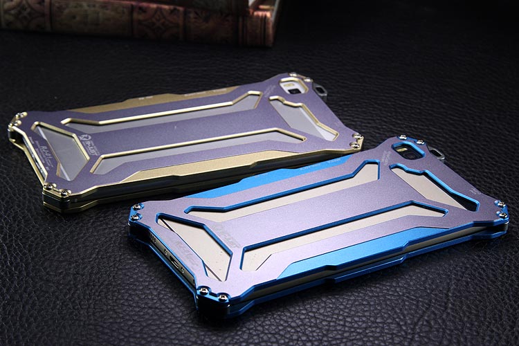 R-JUST GUNDAM Shockproof Aluminum Alloy Double Color Oxidation Metal Protective Case for Huawei Ascend P8/ P8 Lite