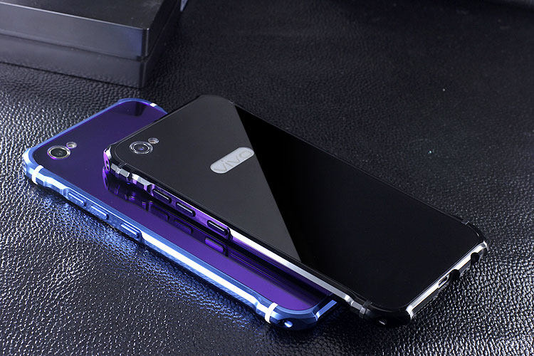 iy Rainbow Aluminum Metal Bumper Dazzle PC Back Cover Case for vivo X9s & vivo X9s Plus