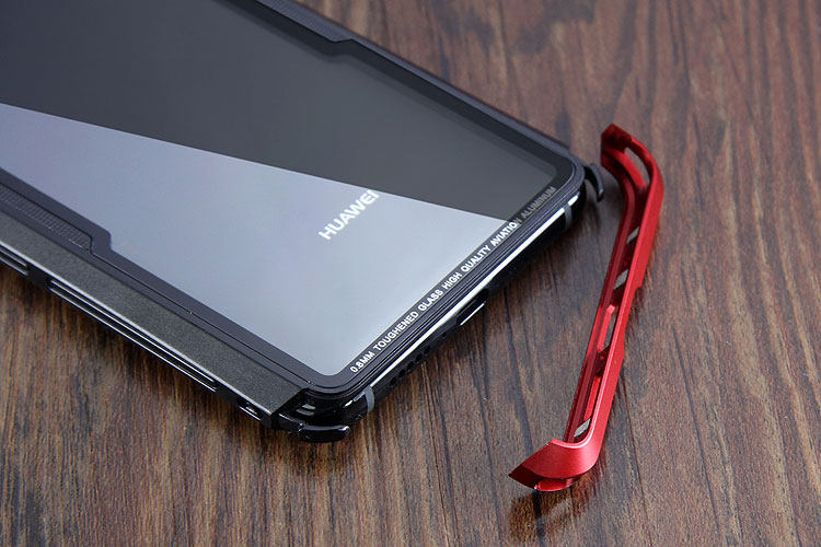Luphie Nunchaku Airframe Metal Frame Air Barrier Tempered Glass Back Case Cover for Huawei Mate 10