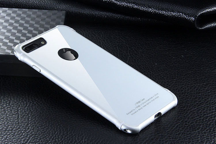 iy Rainbow Aluminum Metal Frame 9H Tempered Glass Back Cover Case for Apple iPhone 7 Plus & iPhone 7