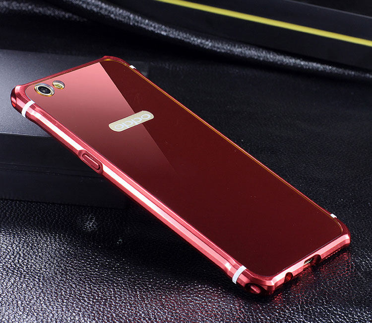 iy Rainbow Aluminum Metal Bumper Dazzle PC Back Cover Case for OPPO R9s & OPPO R9s Plus