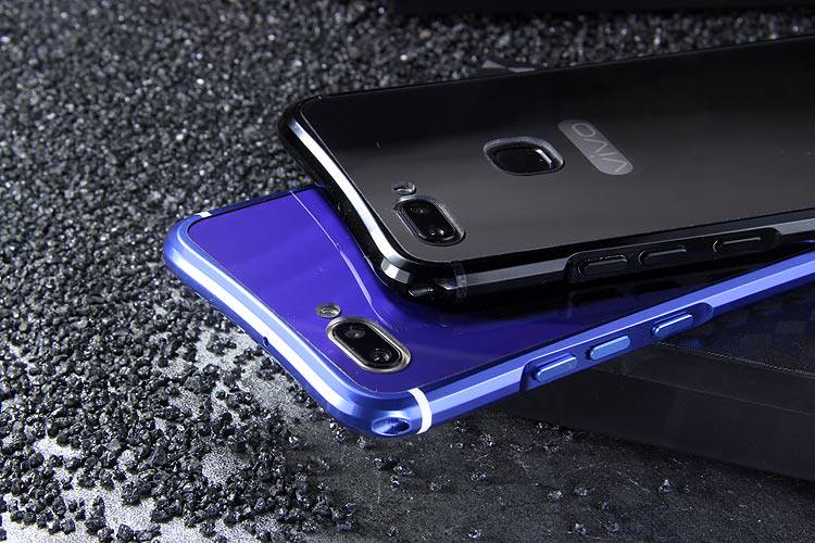 iy Rainbow Super Drop-proof Aluminum Metal Bumper Dazzle PC Back Cover Case for vivo X20
