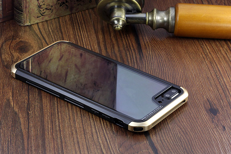 Luphie Nunchaku Airframe Metal Frame Air Barrier Tempered Glass Back Case Cover for Apple iPhone 7 Plus & iPhone 7