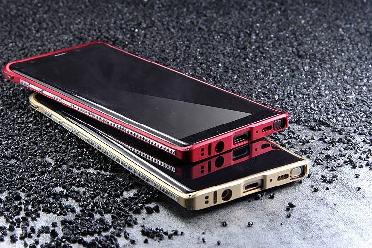 iMatch Slim Light Aluminum Metal Shockproof Bumper Case with Kickstand for Samsung Galaxy Note 8