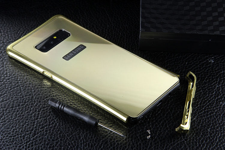 iy Rainbow Aluminum Metal Bumper Dazzle PC Back Cover Case for Samsung Galaxy Note 8