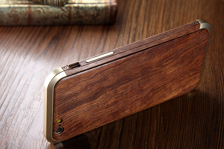 iy Rosewood Aluminum Metal Frame Wood Bumper Wooden Back Case Cover for Apple iPhone 6S Plus/6 Plus & iPhone 6S/6