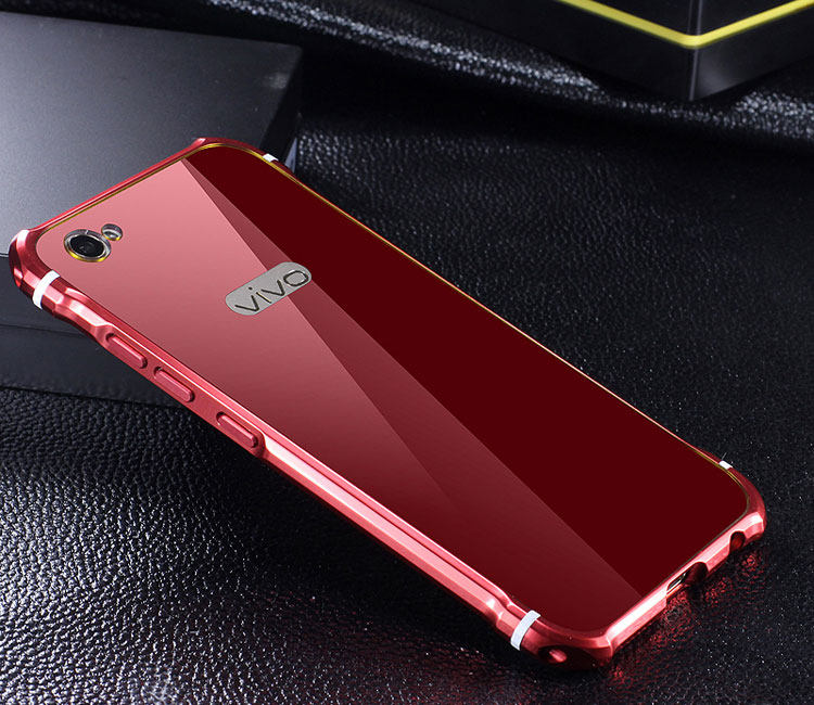 iy Rainbow Aluminum Metal Bumper Dazzle PC Back Cover Case for vivo X9s & vivo X9s Plus