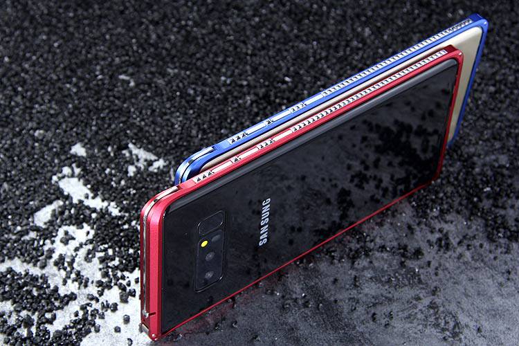 iMatch Slim Light Aluminum Metal Shockproof Bumper Case with Kickstand for Samsung Galaxy Note 8