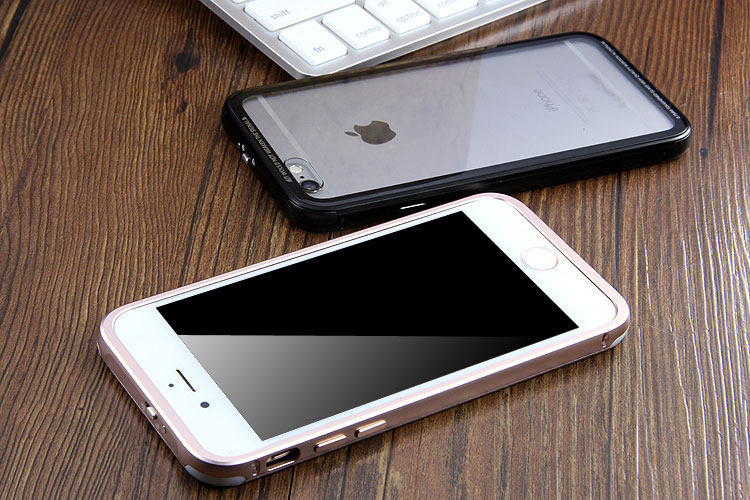 Luphie iGlass Airframe Aluminum Bumper Air Barrier Tempered Glass Back Case Cover for Apple iPhone 6S/6 & iPhone 6S Plus/6 Plus