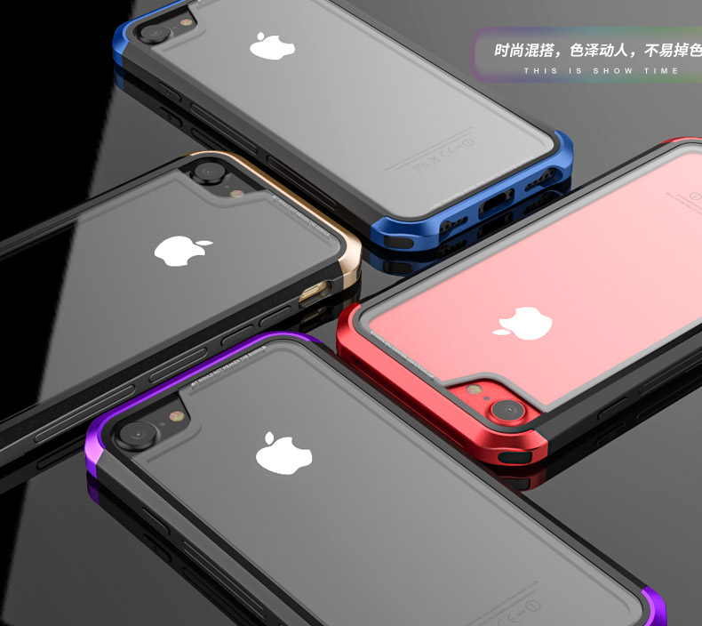 Luphie Nunchaku Airframe Metal Frame Air Barrier Tempered Glass Back Case Cover for Apple iPhone 6S/6 & iPhone 6S Plus/6 Plus