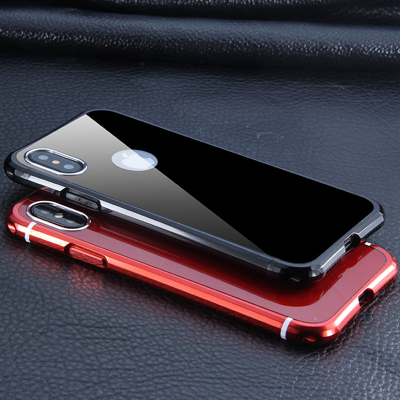 iy Rainbow Aluminum Metal Bumper Dazzle PC Back Cover Case for Apple iPhone X