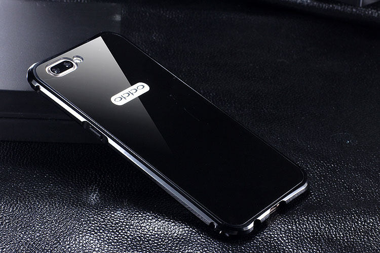 iy Rainbow Aluminum Metal Bumper Dazzle PC Back Cover Case for OPPO R11