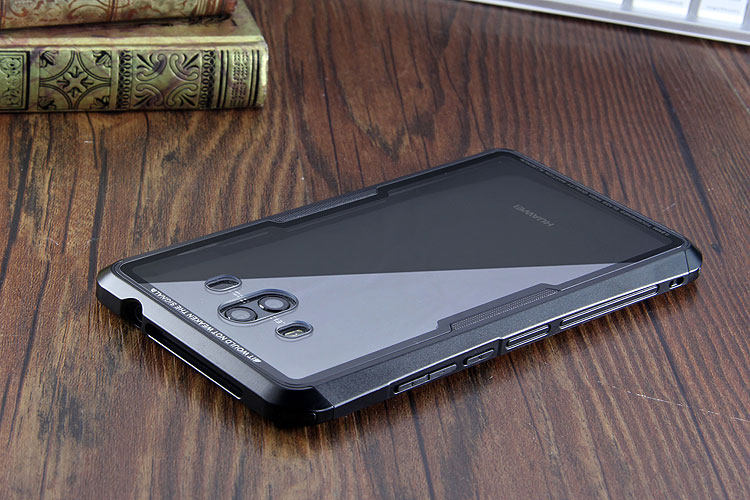 Luphie Nunchaku Airframe Metal Frame Air Barrier Tempered Glass Back Case Cover for Huawei Mate 10