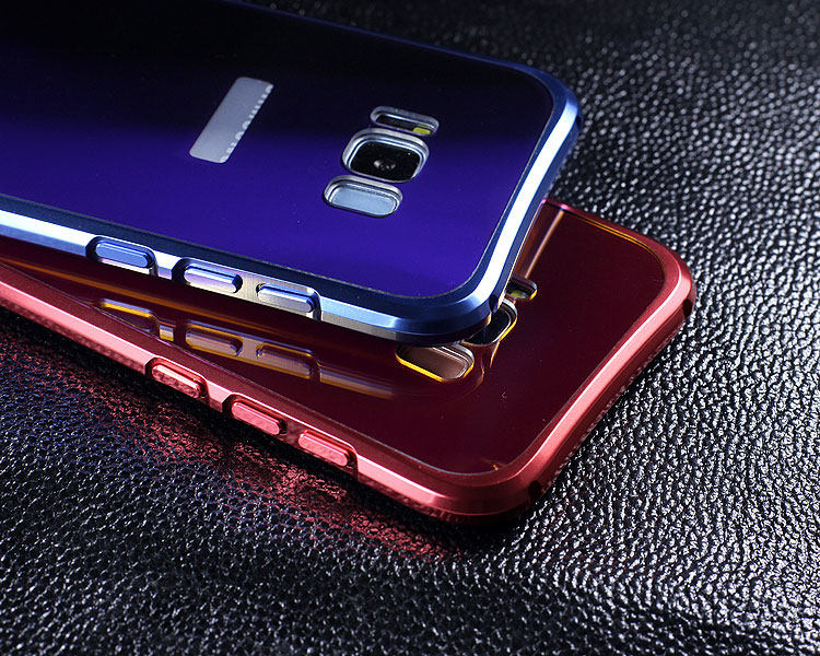 iy Rainbow Aluminum Metal Bumper Dazzle PC Back Cover Case for Samsung Galaxy S8 Plus & Galaxy S8