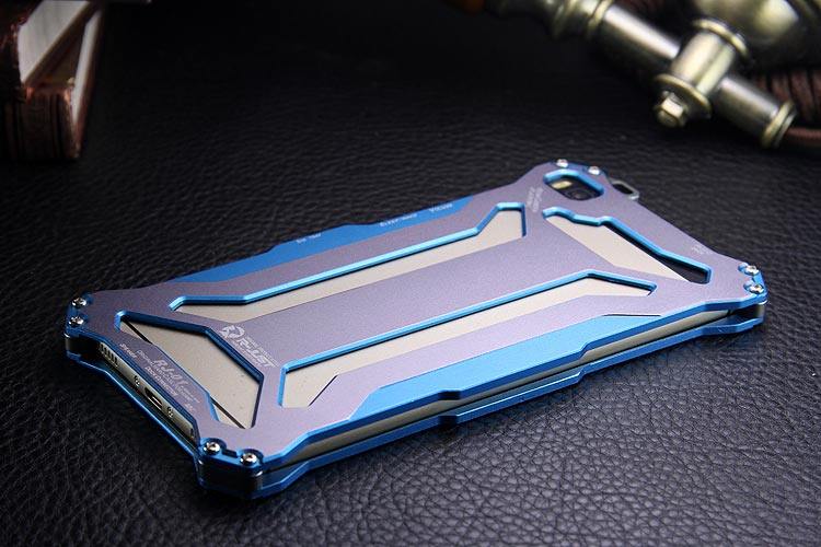 R-JUST GUNDAM Shockproof Aluminum Alloy Double Color Oxidation Metal Protective Case for Huawei Ascend P8/ P8 Lite