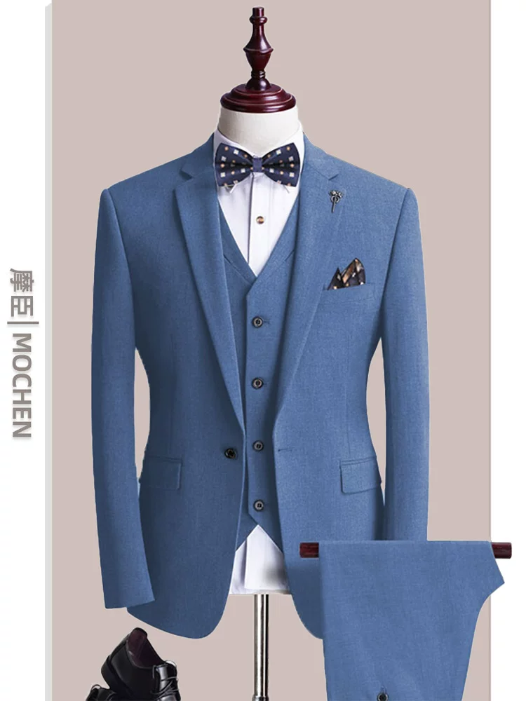 Мужской костюм, комплект, свадебное платье, корейский стиль, slim fit